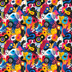 Naklejka premium Abstract colorful pattern with shapes and lines