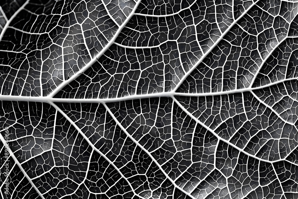 Poster intricate patterns and textures of a leaf’s veins in close detail