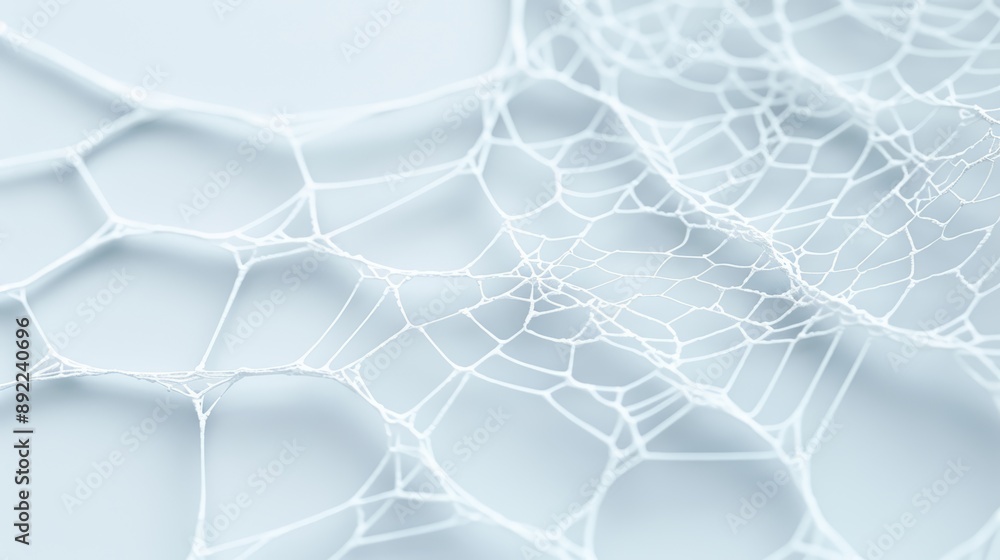 Poster an abstract background with delicate, spiderweb-like patterns in white on a dark background, high-re