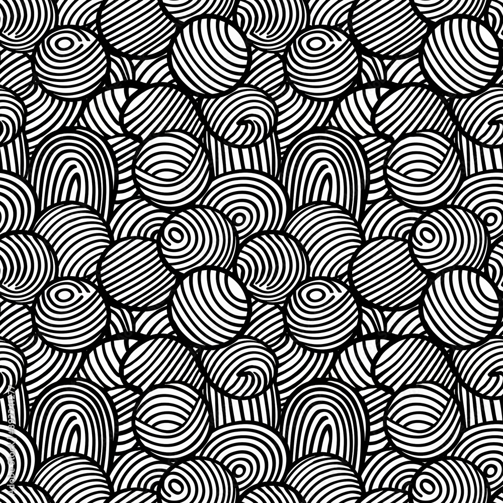 Poster black and white abstract pattern with circular shapes