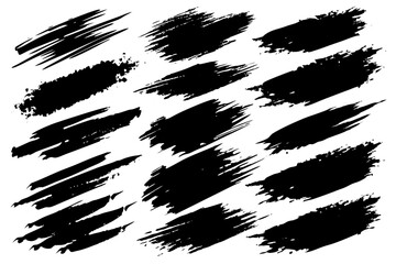 Black brush strokes on white backdrop create artistic composition