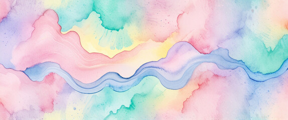 Paint a water pastel rainbow ,cute colors
