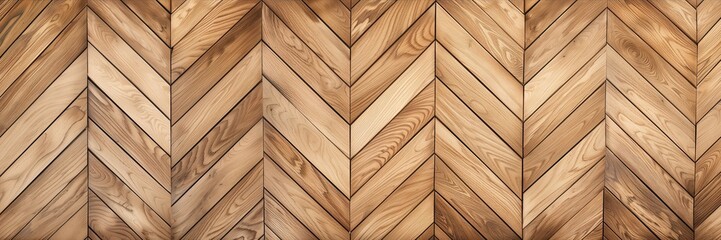 A wooden floor with a zigzag pattern