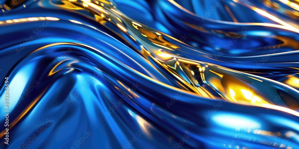 Aufkleber A close-up shot of a shiny blue cloth with intricate patterns and texture