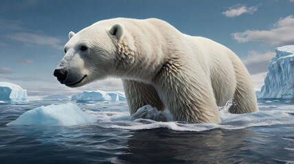 Polar Bear Swimming: Powerful Arctic Predator in Icy Waters