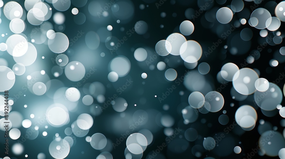 Poster an abstract background with soft, blurred circles of light creating a bokeh effect, high-resolution 