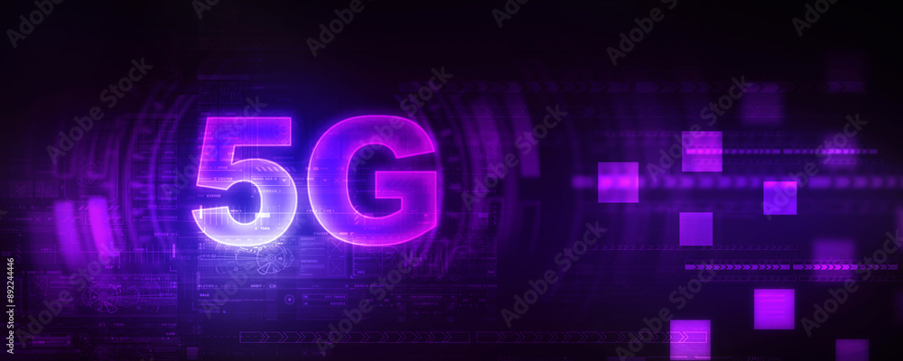 Poster 2d rendering 5g network 5g connection