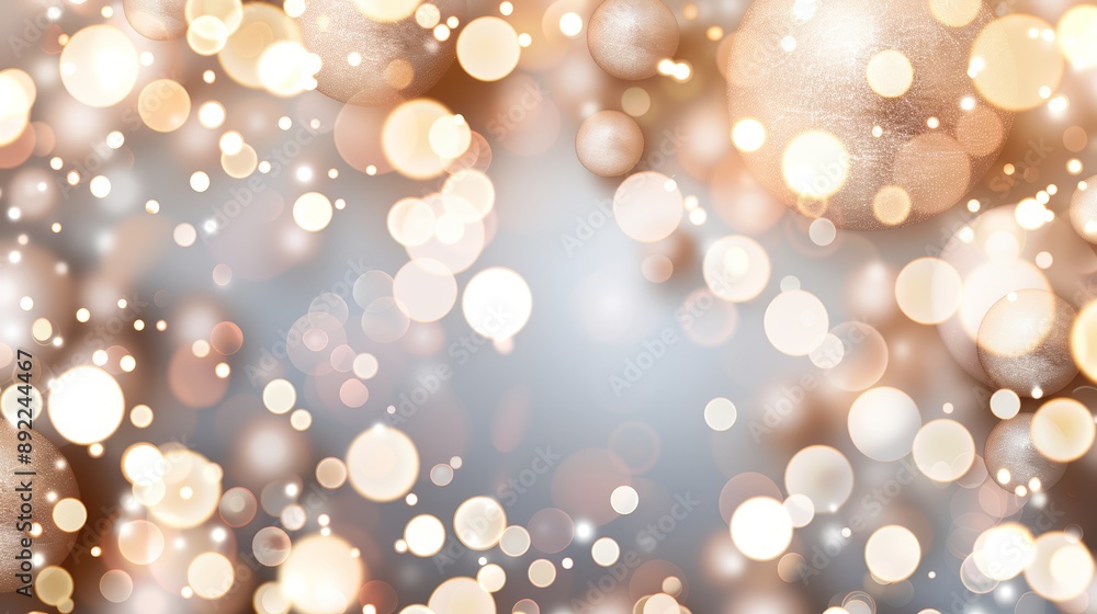 Poster an abstract background with soft, blurred circles of light creating a bokeh effect, high-resolution 
