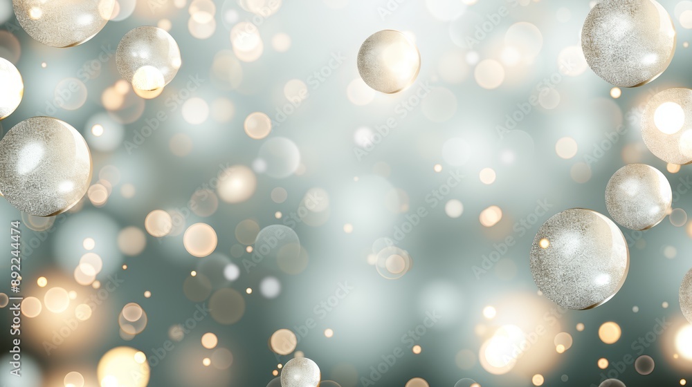 Poster an abstract background with soft, blurred circles of light creating a bokeh effect, high-resolution 