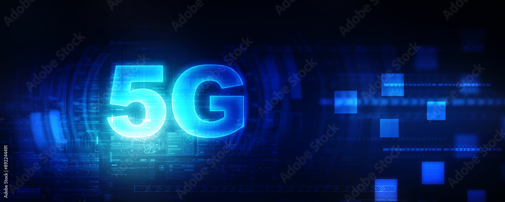 Aufkleber 2d rendering 5g network 5g connection