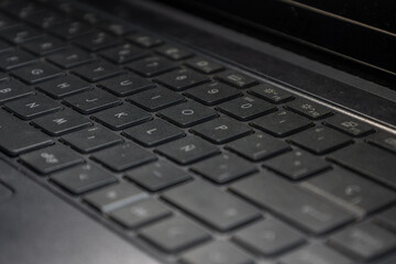 Photograph qwerty laptop keyboard matt black