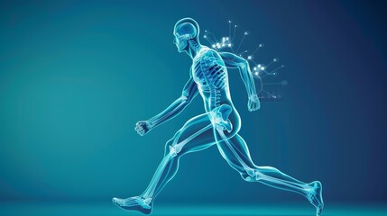 Human Anatomy X-Ray Running Figure