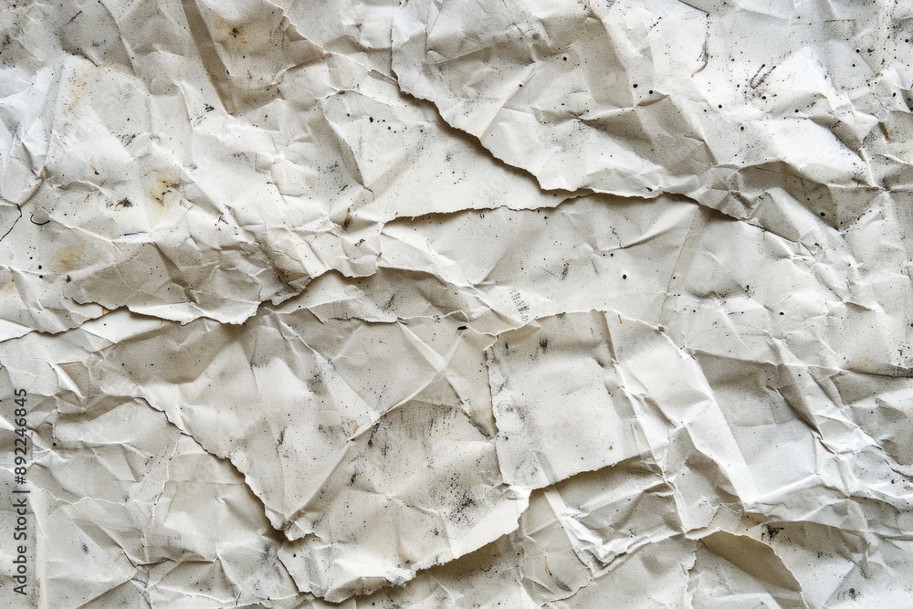 Poster a close-up shot of a crumpled paper with wrinkles and folds