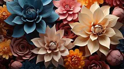Handmade Paper Art Featuring a Colorful Botanical Explosion