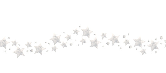 Hand-drawn watercolor seamless horizontal board with stars