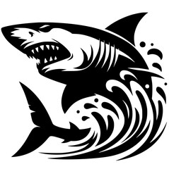 Silhouette of a vicious shark