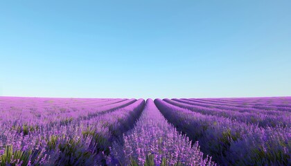 Lavender Field Under a Blue Sky