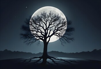 tree and moon
