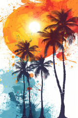 Bright Orange Tropical Background