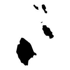 La Digue and Inner Islands district map, administrative division of Seychelles. Vector illustration.