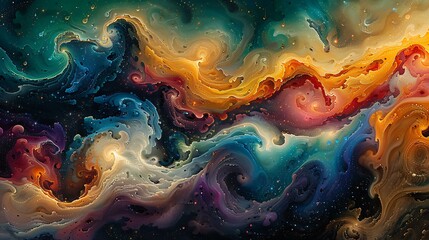 A psychedelic art piece with vibrant, swirling colors and patterns, representing the complexity and dynamic nature of financial data analysis.