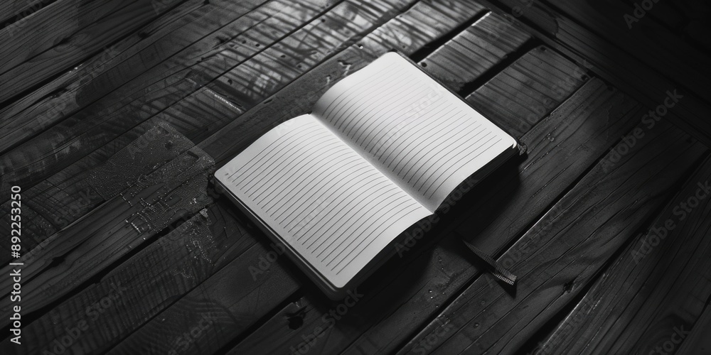 Aufkleber an open old book with yellowed pages on a plain background