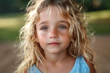 Fototapeta premium Portrait of blonde pretty little girl