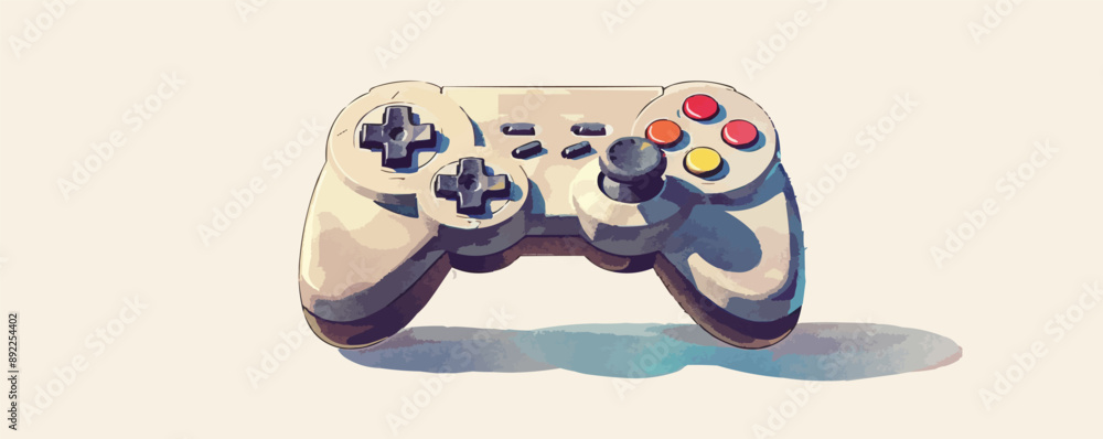 Aufkleber retro video game controller with colorful buttons vector flat minimalistic isolated illustration