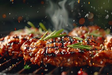 Grilled meat, appetizing look.