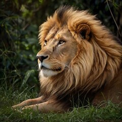 Fototapeta premium Wildlife Lion Majestic Big cat Wilderness feline in the jungle