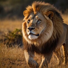 Wilderness Lion Majestic Big cat Wilderness feline in the desert