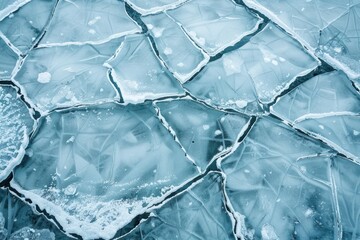 Obraz premium lake winter background of cracked ice. iced-over river
