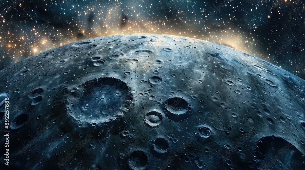 Aufkleber Image of the lunar surface taken from ground level, suitable for use in space-themed projects or educational materials