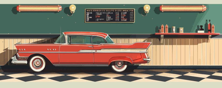 Retro diner menu board with daily specials Vector flat minimalistic isolated illustration