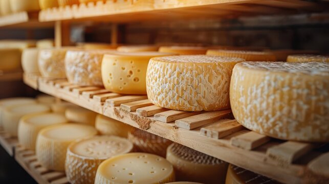 Artisanal cheesemaking process, detail shots of the craft from curdling to aging