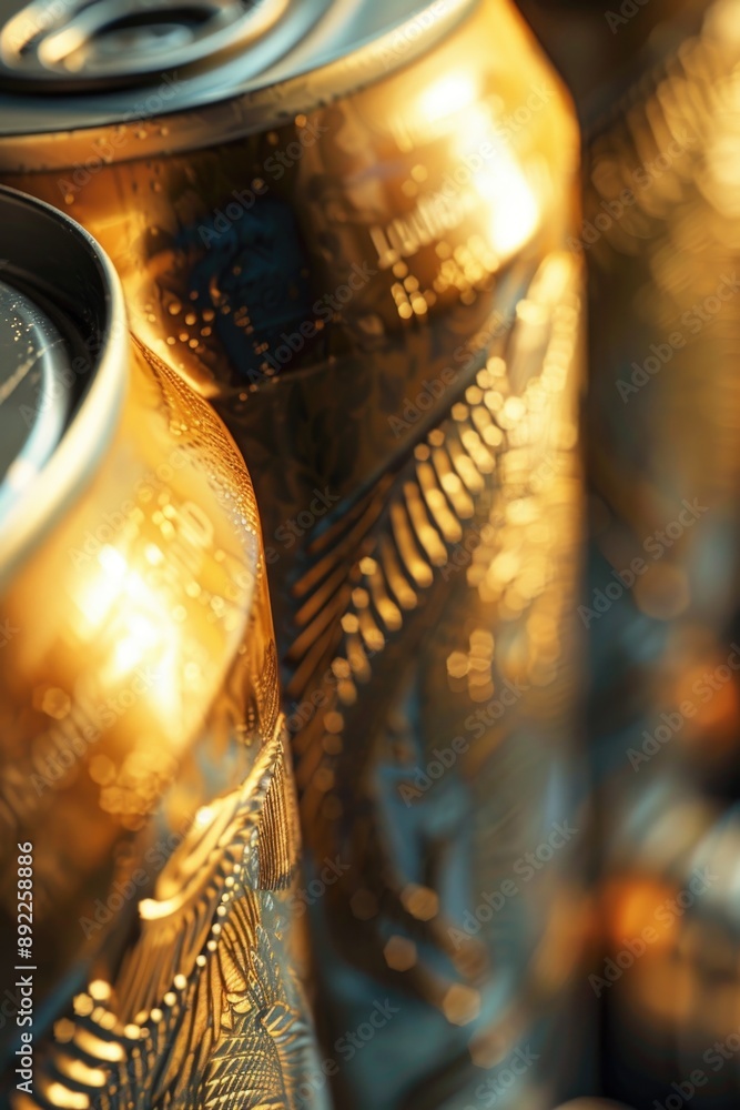 Poster a close-up shot of a soda can with label and cap
