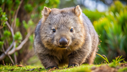 wombat of Australian nature