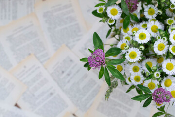 book with flowers