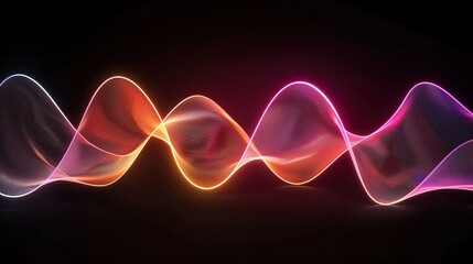 Vibrant Abstract Light Waves on Black Background - Colorful Neon Light Streaks in Motion - Dynamic and Energetic Digital Art for Modern Design and Creative Projects