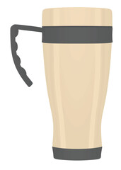 Metallic thermal mug. vector illustration