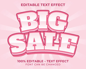 Editable text effect big sale 3D text effect with yellow background