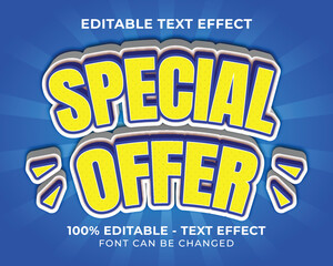 Editable text effect special offer 3D text effect with yellow background