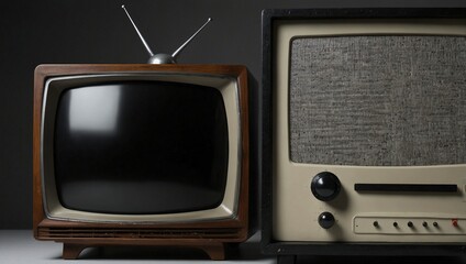 classic old tv photo made by AI generative