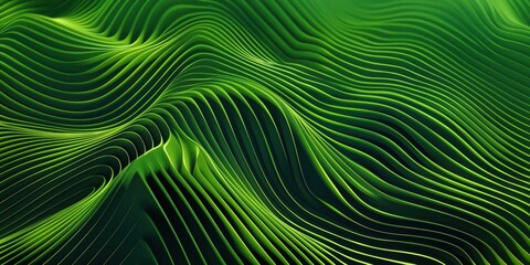 Abstract organic green lines as wallpaper background illustration created by ai
