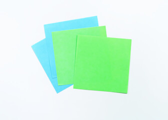 blank green and blue paper stickers