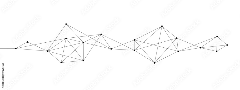 Fototapete Abstract polygonal network connect lines and dots background template. Technology data transfer server global system graphic vector.	
