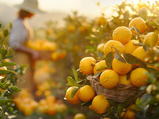 Person harvesting citruses