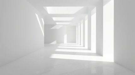 Fototapeta premium Modern abstract white interior 3D background