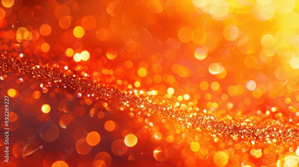 Poster a mesmerizing abstract image featuring a bokeh effect with warm orange and yellow tones, creating a 
