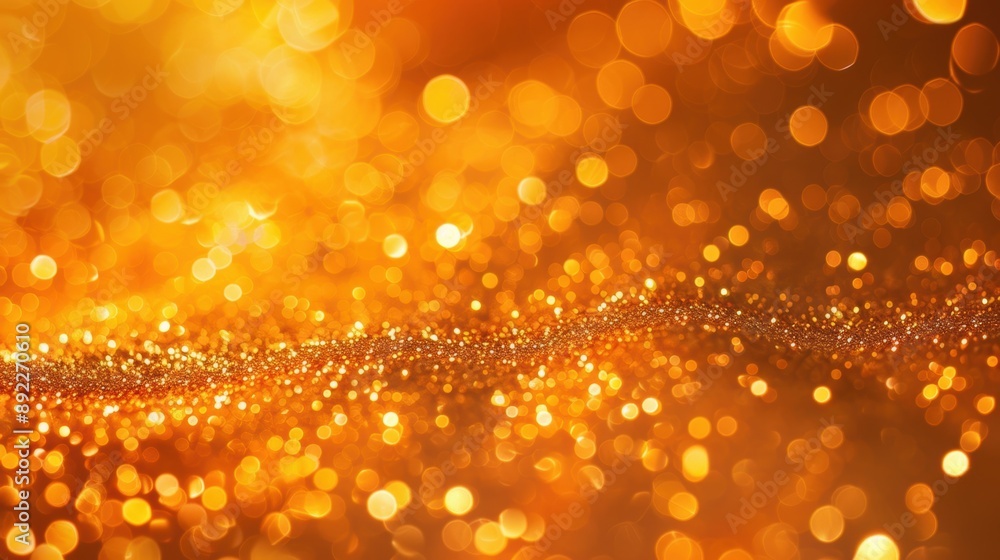 Poster abstract background with shimmering golden bokeh lights, creating a festive and magical atmosphere p